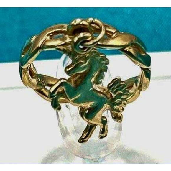 🦄 Extremely Rare James Avery 14K Gold Unicorn Dangle Ring – Twisted – Size 6 🦄 - Picture 6 of 8